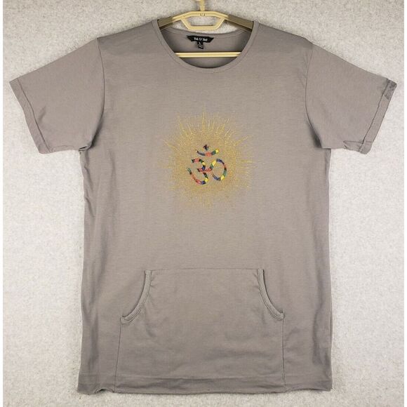 Yak & Yeti Men's T Shirt Short Sleeve‎ Pockets Large Gray Nepal Graphic - Picture 2 of 7